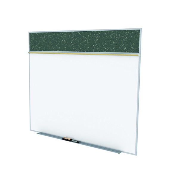 Combo Whiteboard/Bulletin, Mag Por/Rcycld, Styl A, 5 ft H x 12 ft W, Tan Spckd